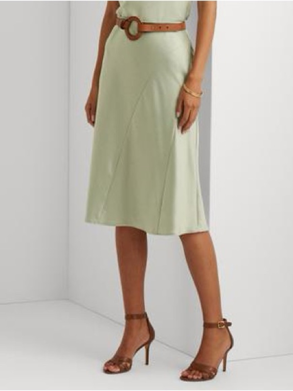 Lauren Ralph Lauren Light Sage Midi Skirt